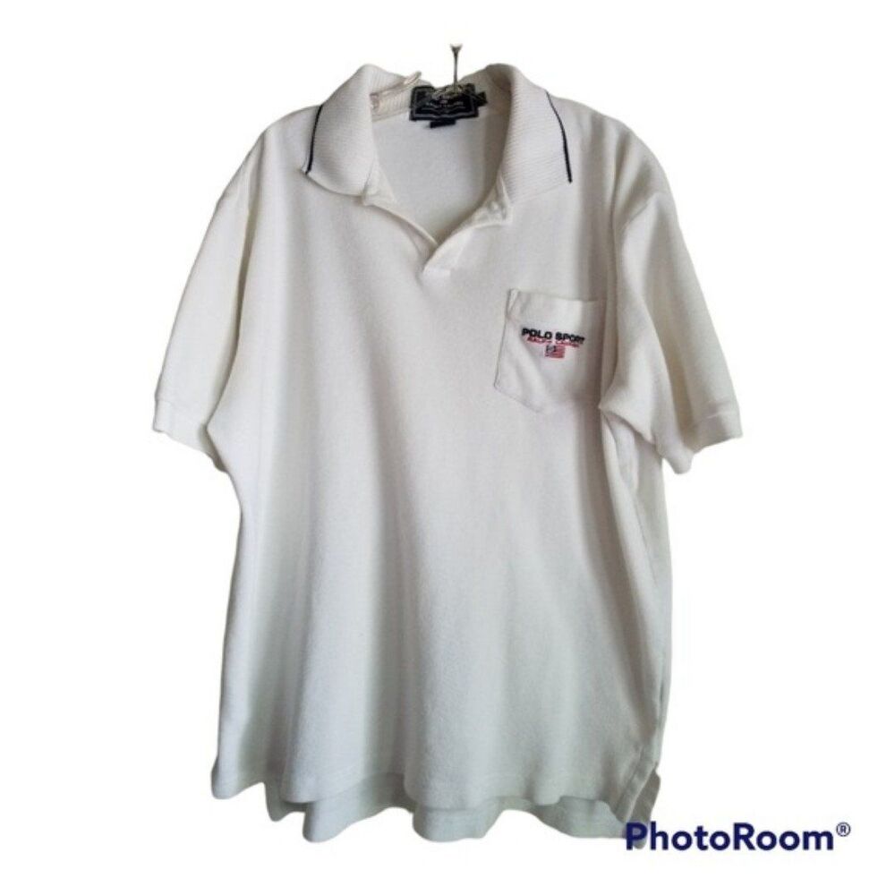 Ralph Lauren White Polo Shirt, Size Large